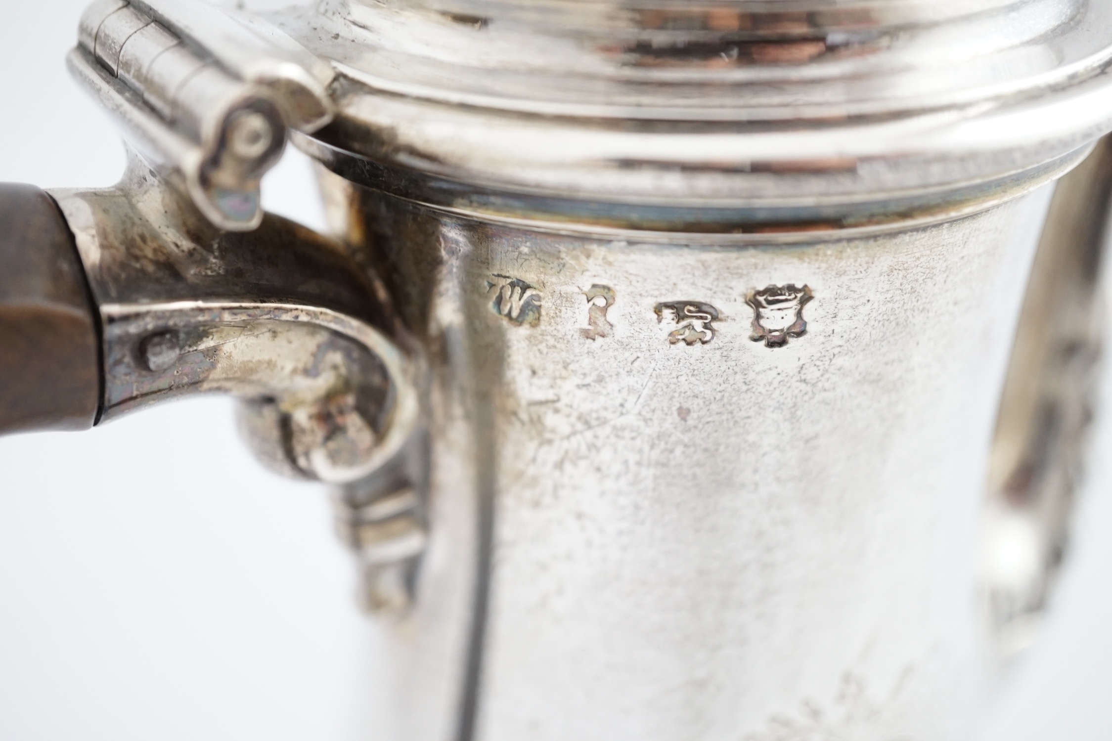 A George II silver coffee pot, by Thomas Whipham